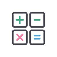 Simple calculator interface symbols and dark background illustration vector