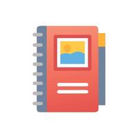 Flat design ring binder notebook with landscape image cover vector