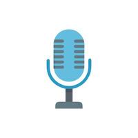 Modern flat style microphone on White Background for broadcast vector
