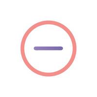 Simple subtraction symbol inside circle on White Background vector