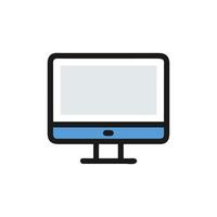 Flat design desktop computer icon on White Background vector