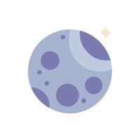 Stylized lunar planet with craters and soft glowing star vector