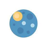 Abstract planet illustration with craters and sun in space vector