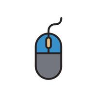 Isolated computer mouse illustration on White Background flat design vector