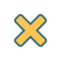 A simple graphic representation of a cross on White Background vector