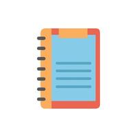 Flat design notebook with a blue paper and lines vector