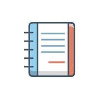 Stylized notebook with lines illustration on White Background vector