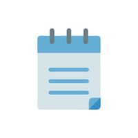 Flat design notepad icon with ring binding illustration vector