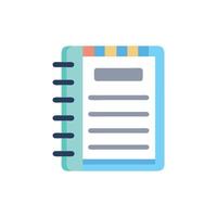 Flat illustration of an open notebook with dividers vector