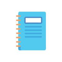 Blue spiral bound notebook with label area icon graphic vector