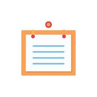 Memo board with lines, pinned to White Background graphic vector