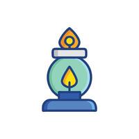 Stylized lantern with flame illustration on White Background vector