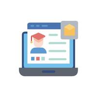 Online education platform with student profile and messaging icon vector