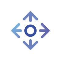 Expand icon with blue gradient on a White Background vector