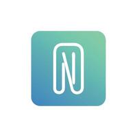 Abstract N icon with rounded square and smooth gradient vector