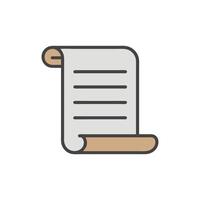 Scroll icon with minimalist style on White Background vector