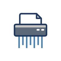 Paper shredder flat icon for document security concept vector