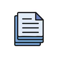 Stack of documents flat icon on White Background vector