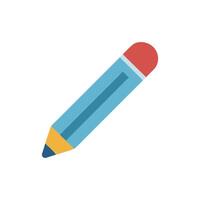 Blue pencil with eraser isolated on White Background image vector