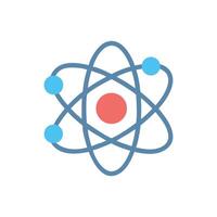 Atom Model Illustration on White Background in Science Style vector