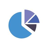 Simple flat pie chart diagram representing market share analytics vector