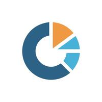 Pie chart displaying business data analysis segments on White vector