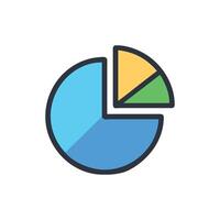 Simple data pie chart in primary colors on White vector