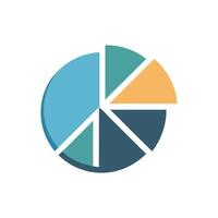 Colorful pie chart on White Background illustrating data analysis vector