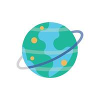 Flat image of a planet with orbiting rings vector