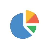 Colorful pie chart illustration on White Background showing data vector