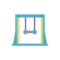 Flat illustration of a playground swing set isolated vector