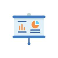 Presentation board with data charts and graph information vector