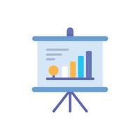 Flat design presentation chart with growing colorful bar graph vector