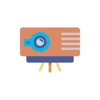 Flat design projector icon with stand on White Background vector