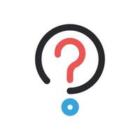 Bold red question mark in a dark grey circle vector