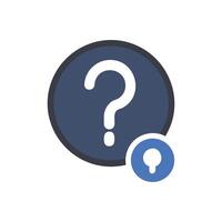 Blue question mark icon for help and support services vector