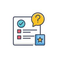 Task list with questions and favorites in flat style vector