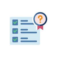 Checklist with Question Mark Badge Icon Concept vector