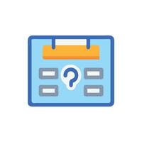 Unknown information on checklist, question mark icon illustration vector