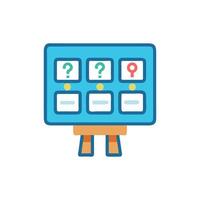 Colorful info board with question mark and location mark vector
