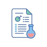 Science report with experiment lab glassware illustration icon vector