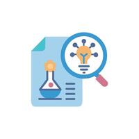 Research analysis and brainstorming concept depicted with lightbulb and test tube vector