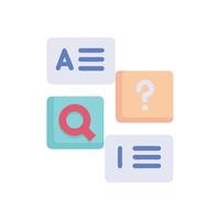 Colorful stacked blocks representing questions answers and search icon vector