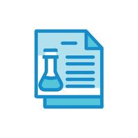 Medical report with a flask experiment result illustration vector