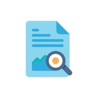 Data analysis report with magnifying glass for investigation vector