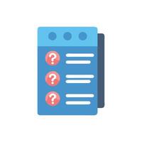 List of Frequently Asked Questions on a Light Blue Page vector
