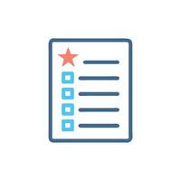 Blue list with checkboxes and star on White Background vector