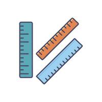 Three rulers in different colors on a White Background vector