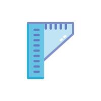 Triangle ruler for engineering and design purposes flat illustration vector