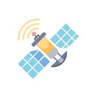 Simple icon of a satellite with wireless signal waves vector